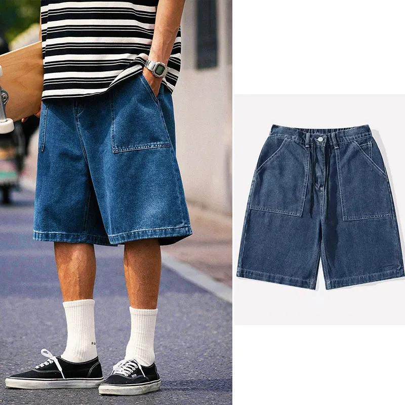 Retro Japanese Style Men's And Women's Loose Fit Five-Pocket Workwear Denim Shorts Summer Casual Straight Leg Wide Leg
Retro Japanese Style Men's And Women's Loose Fit Five-Pocket Workwear Denim Shorts Summer Casual Straight Leg Wide Leg