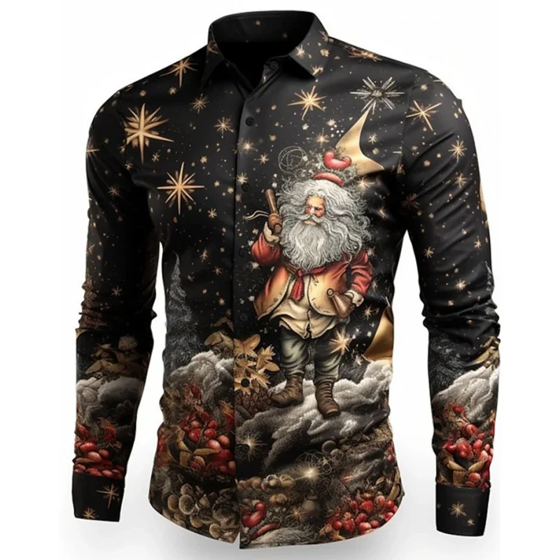 Mens Christmas Shirt Long Sleeve Father Christmas Print 3d Shirts Mens Fashion Casual Holiday Party Christmas Party Tops Gifts
Mens Christmas Shirt Long Sleeve Father Christmas Print 3d Shirts Mens Fashion Casual Holiday Party Christmas Party Tops Gifts
