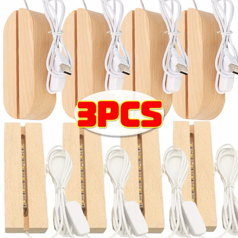 1/3pcs Wooden LED Base Strip Luminous Base USB Lighted Stand Lights Display Base Night Light Handmade DIY Art Decor Lamp Holder
1/3pcs Wooden LED Base Strip Luminous Base USB Lighted Stand Lights Display Base Night Light Handmade DIY Art Decor Lamp Holder