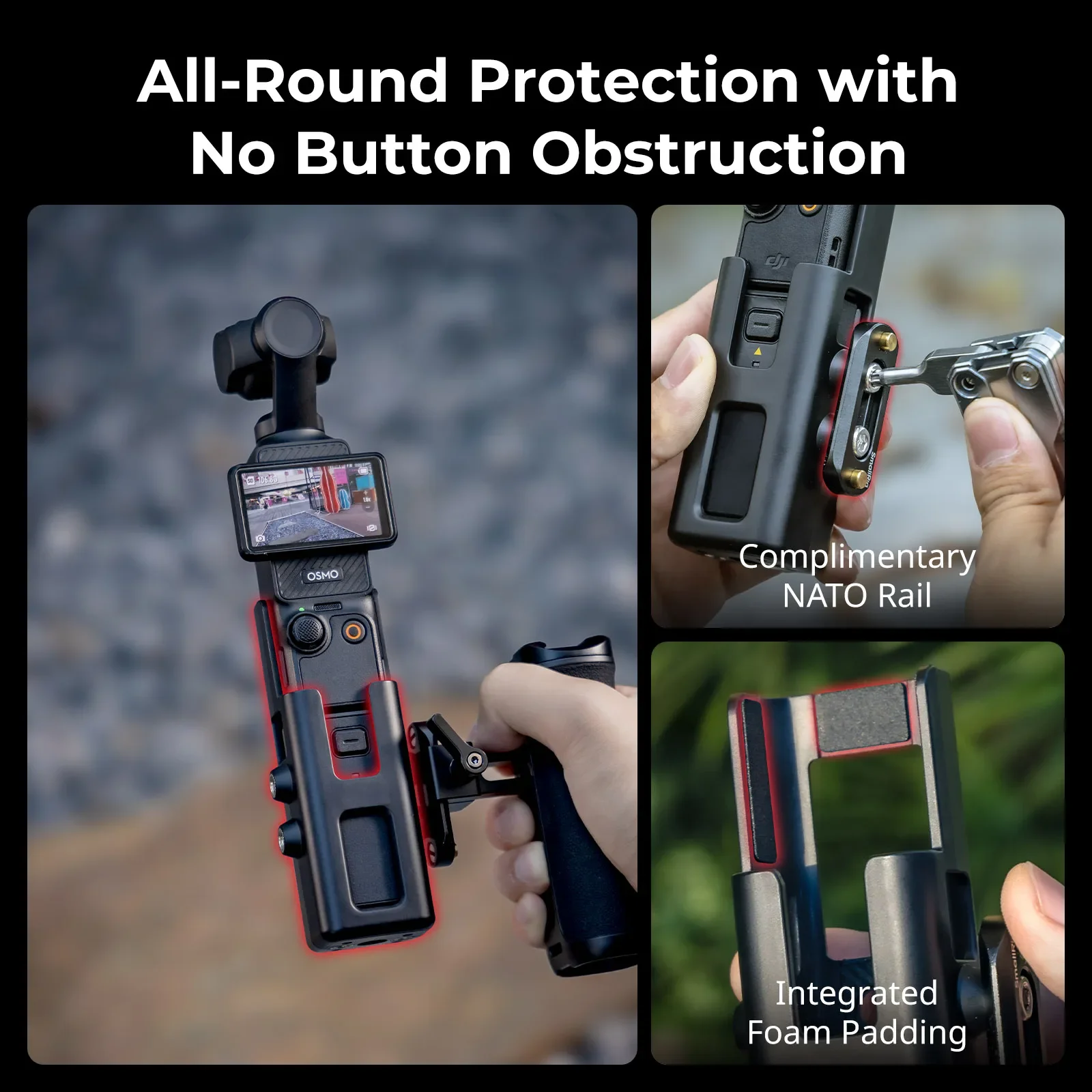 SmallRig Extended Cage for DJI Osmo Pocket 3 Protective Adapter Cage with Mount for NATO Rails, Handles, Magic Arms 5117
SmallRig Extended Cage for DJI Osmo Pocket 3 Protective Adapter Cage with Mount for NATO Rails, Handles, Magic Arms 5117