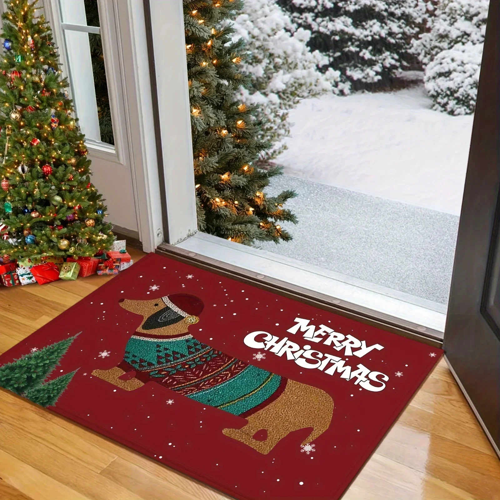 Christmas Dachshund Floor Mat Non-Slip Indoor Outdoor Rug Polyester Home Decor Carpet Bedroom Bathroom Kitchen Entrance Doorma
Christmas Dachshund Floor Mat Non-Slip Indoor Outdoor Rug Polyester Home Decor Carpet Bedroom Bathroom Kitchen Entrance Doorma