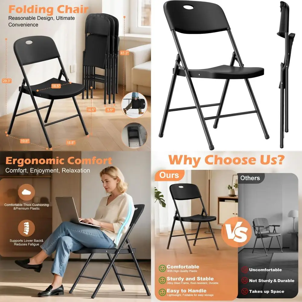 Sturdy Stackable Plastic Chairs, 450 lbs Capacity, Comfortable for Indoor & Outdoor Use, Ideal for Weddings, Parties, Patios, an
Sturdy Stackable Plastic Chairs, 450 lbs Capacity, Comfortable for Indoor & Outdoor Use, Ideal for Weddings, Parties, Patios, an