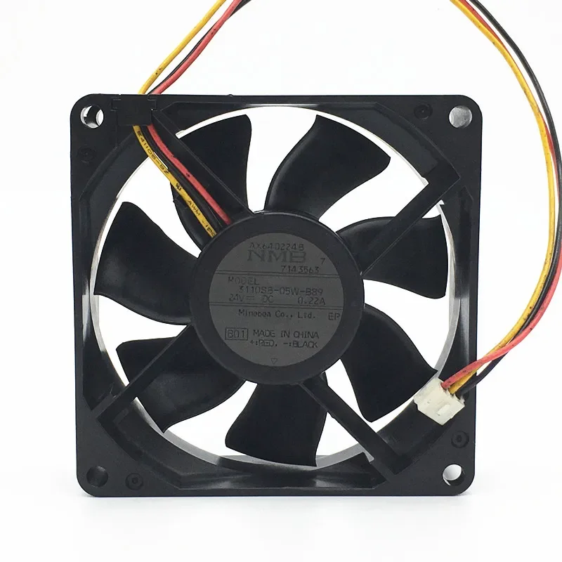 NMB 3110SB-05W-B89 DC 24V 0.22A 80x80x25mm 3-Wire Server Cooling Fan
NMB 3110SB-05W-B89 DC 24V 0.22A 80x80x25mm 3-Wire Server Cooling Fan