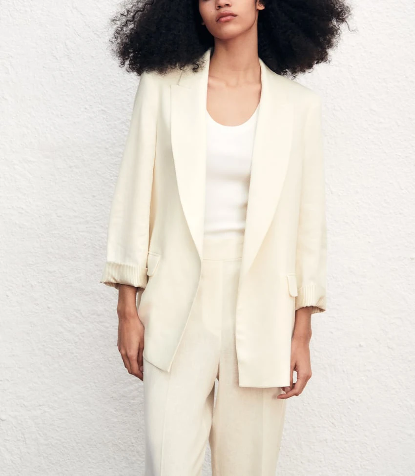 Faionable White Linen Suit Jaet Spring New Arrival Printed Cuff Women's Busin Casual Coat Sli Commute Ready
Faionable White Linen Suit Jaet Spring New Arrival Printed Cuff Women's Busin Casual Coat Sli Commute Ready