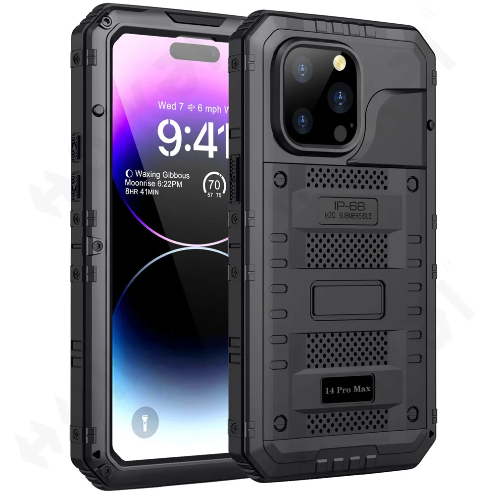 Чехол для iPhone 14, 13, 12, 11 Pro Max, XS, XR, 8, 7, 6 Plus, SE, металлический сверхпрочный противоударный защитный чехол с полным покрытием корпуса 360
Чехол для iPhone 14, 13, 12, 11 Pro Max, XS, XR, 8, 7, 6 Plus, SE, металлический сверхпрочный противоударный защитный чехол с полным покрытием корпуса 360