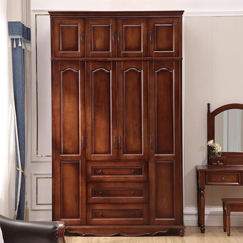 American Style Solid Wood Wardrobe with 3-5 Slab Doors and Drawers Antique Design Freestanding Bedroom Furniture for Home
American Style Solid Wood Wardrobe with 3-5 Slab Doors and Drawers Antique Design Freestanding Bedroom Furniture for Home