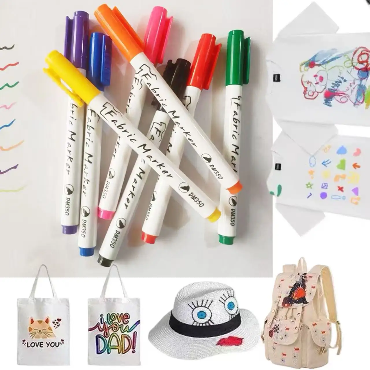 8/12 Pcs Colorful Fabric Markers Fine Tip -for T-Shirt Clothes Canvas Shoes DIY Art Crafts
8/12 Pcs Colorful Fabric Markers Fine Tip -for T-Shirt Clothes Canvas Shoes DIY Art Crafts