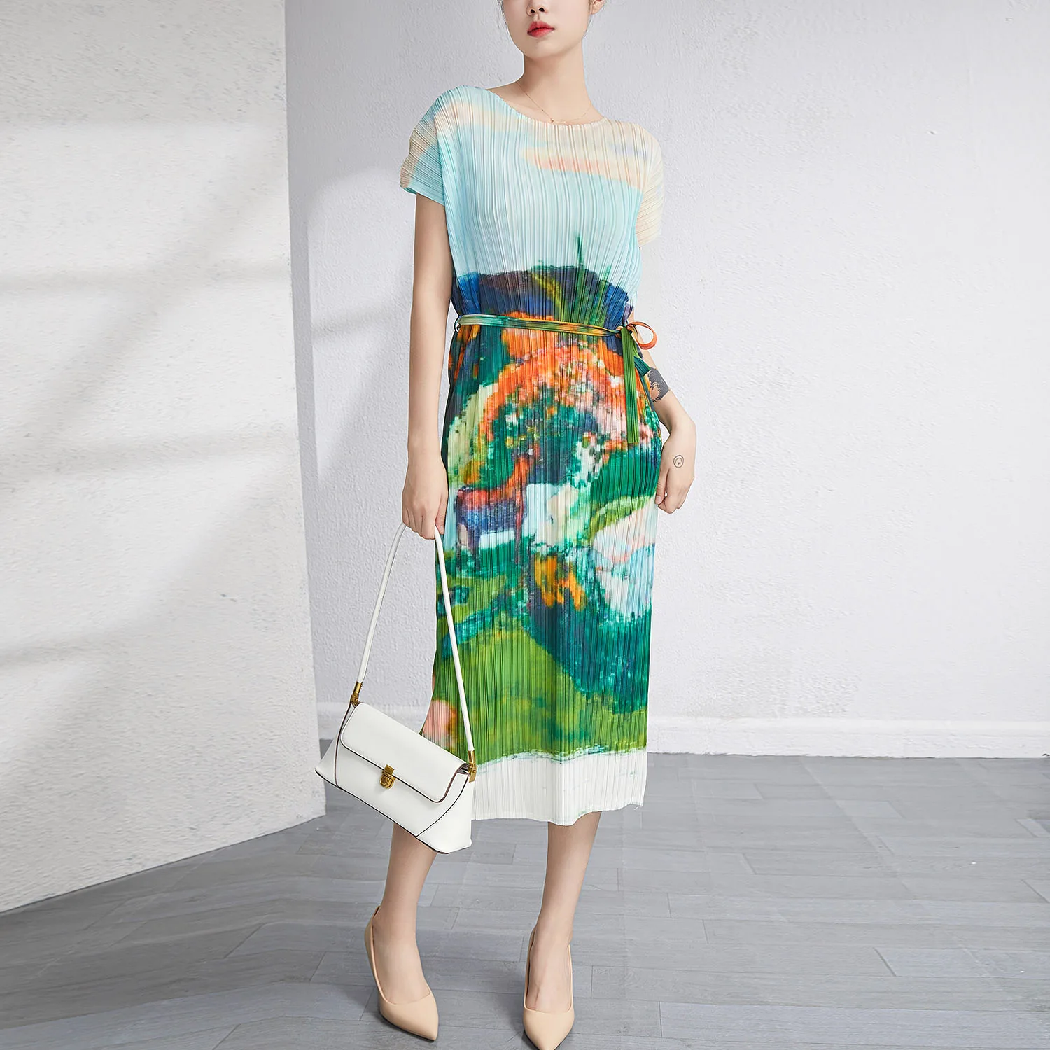 High-end cardian women's dress 2023 summer new style lace-up print thin long dress for women
High-end cardian women's dress 2023 summer new style lace-up print thin long dress for women