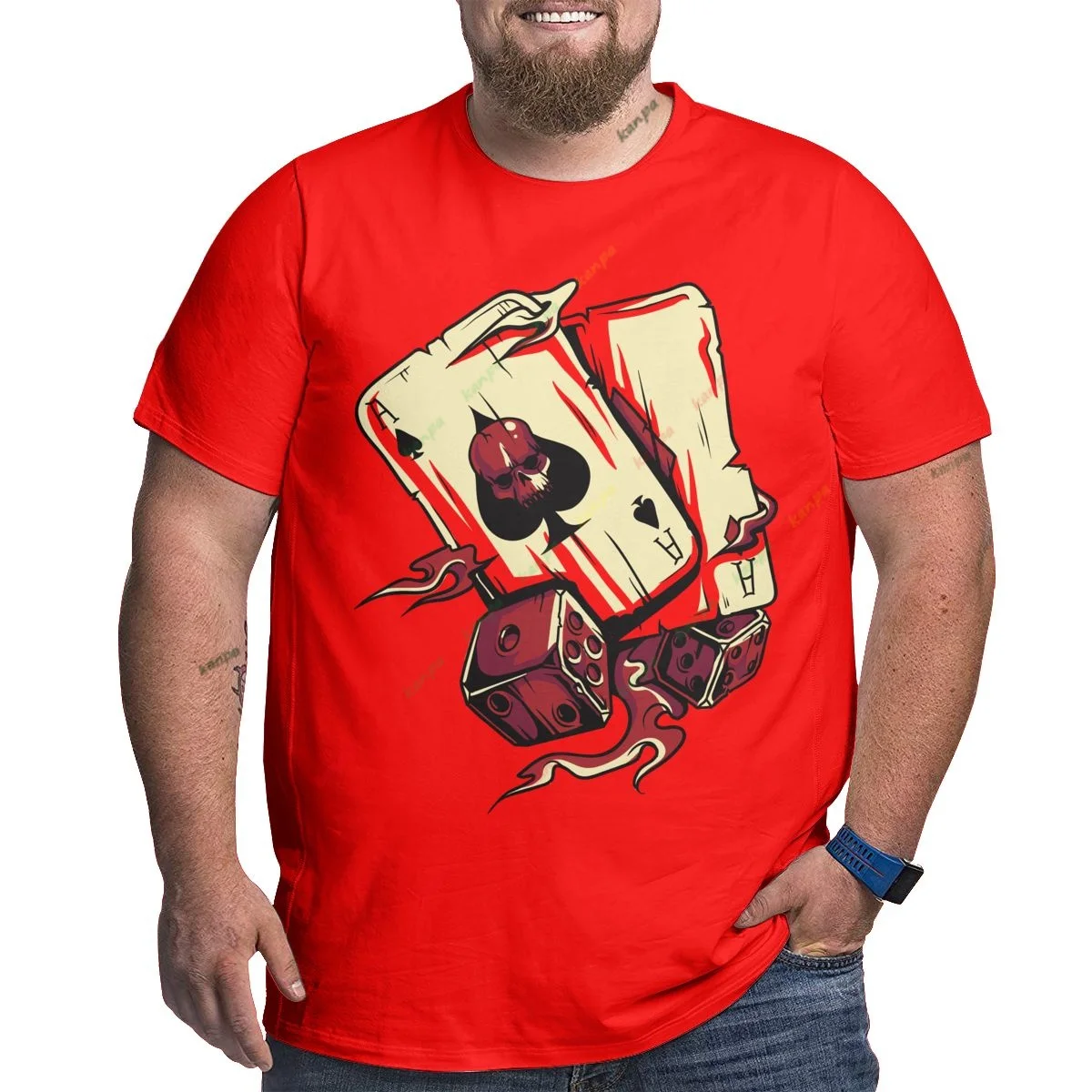 Man Summer New Loose Red T Shirt 6xl Plus Size Tops Pokers Print cotton Tees Playing Cards Cool Tshirt O Neck Undershirt 5xl
Man Summer New Loose Red T Shirt 6xl Plus Size Tops Pokers Print cotton Tees Playing Cards Cool Tshirt O Neck Undershirt 5xl