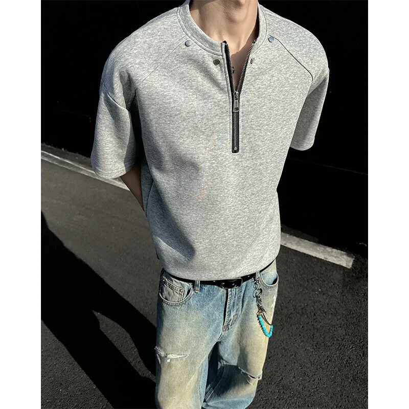 Summer Short Sleeved T-shirt Men Black Casual T Shirt Men Streetwear Hip-hop Loose White Zipper T Shirt Mens Top Large Size 4XL
Summer Short Sleeved T-shirt Men Black Casual T Shirt Men Streetwear Hip-hop Loose White Zipper T Shirt Mens Top Large Size 4XL