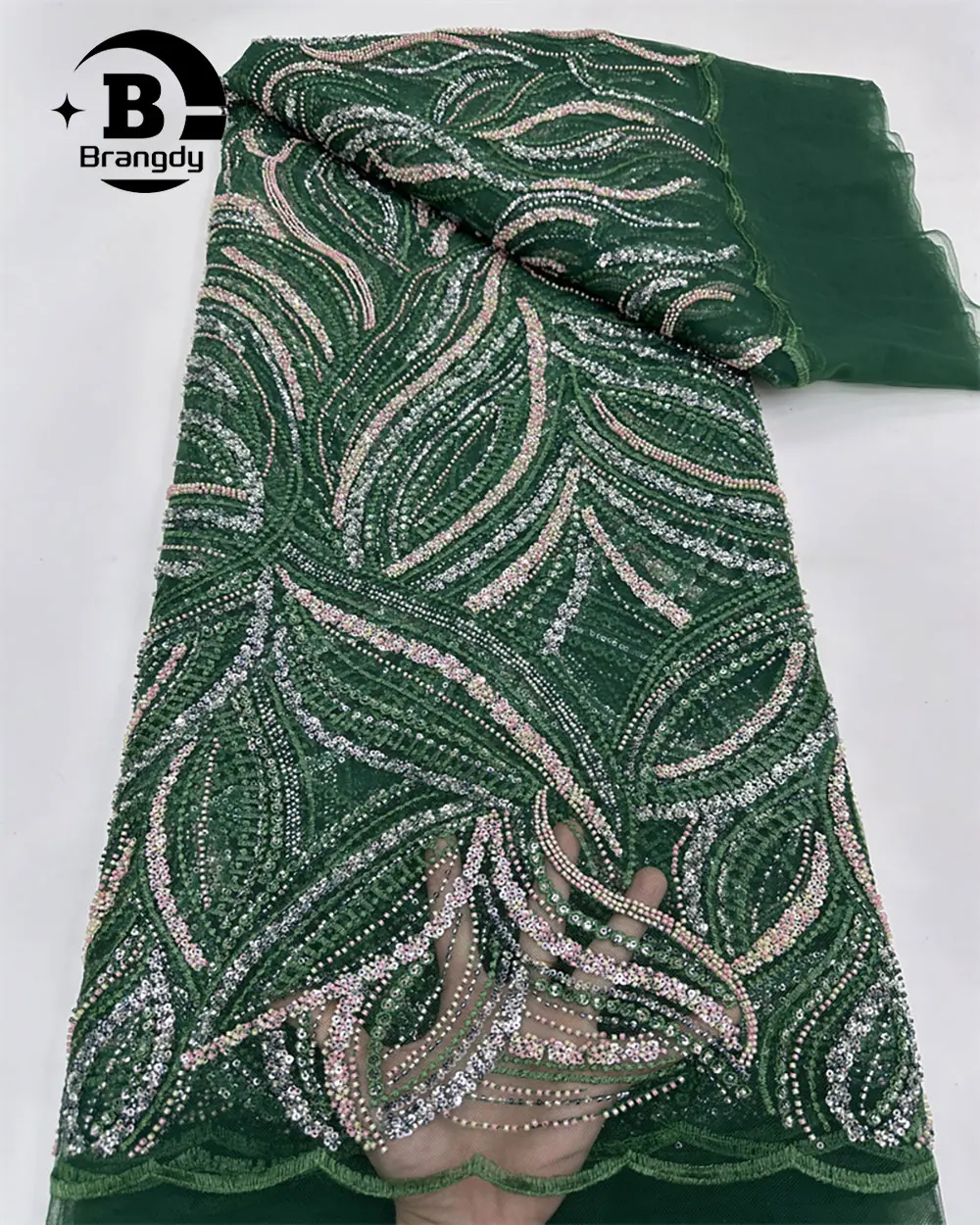 Brangdy Luxury African Beads Lace Fabric High Quality Nigerian Sequins French Lace Fabric for Wedding Party Sewing
Brangdy Luxury African Beads Lace Fabric High Quality Nigerian Sequins French Lace Fabric for Wedding Party Sewing