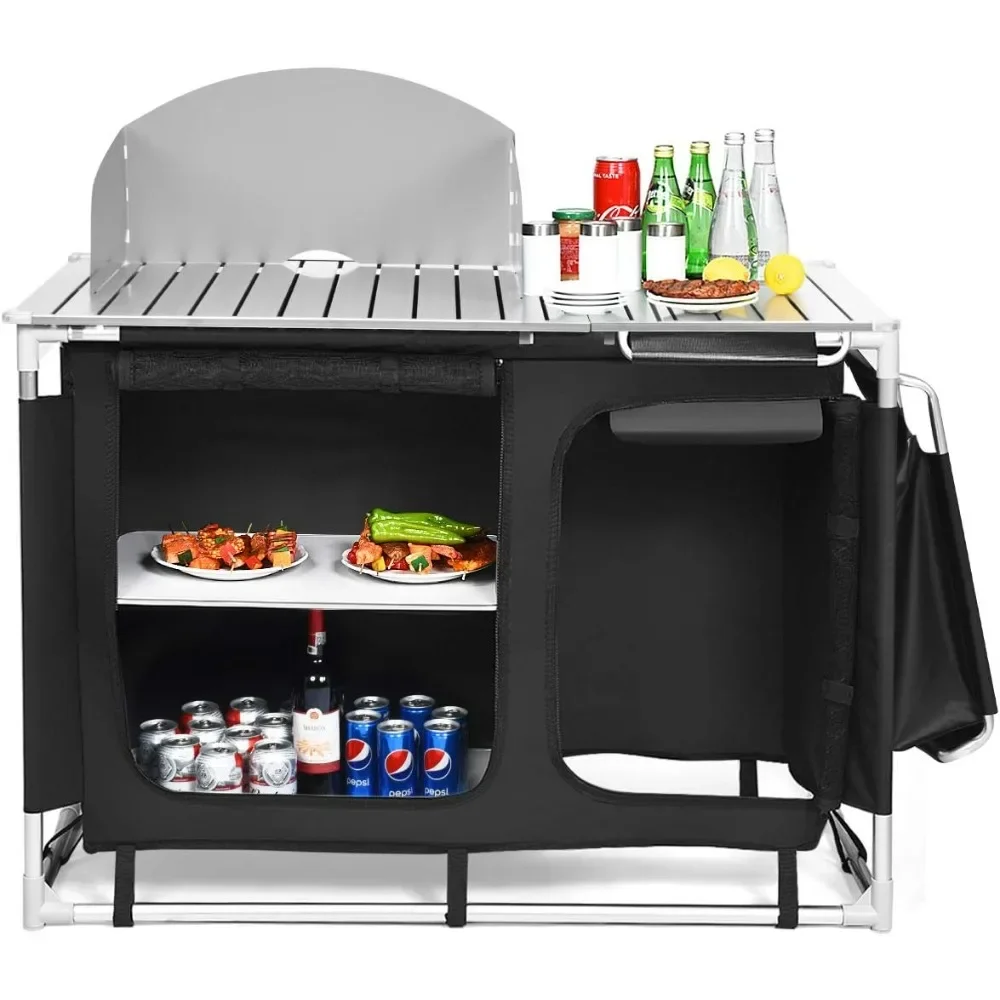 XMSJ Outdoor Camping Kitchen Table, Portable Camping Grill Table with Windscreen and Remove Sink, Outdoor Camping Cook Station
XMSJ Outdoor Camping Kitchen Table, Portable Camping Grill Table with Windscreen and Remove Sink, Outdoor Camping Cook Station