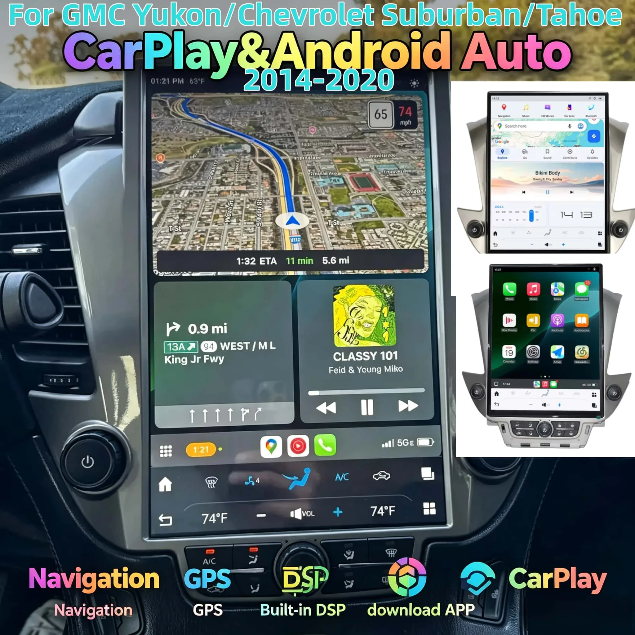 Multimedia Wireless CarPlay Player For GMC Yukon/Chevrolet Suburban/Tahoe 2014-2020 Android 13 Car Stereo Radio Bluetooth 5.0
Multimedia Wireless CarPlay Player For GMC Yukon/Chevrolet Suburban/Tahoe 2014-2020 Android 13 Car Stereo Radio Bluetooth 5.0