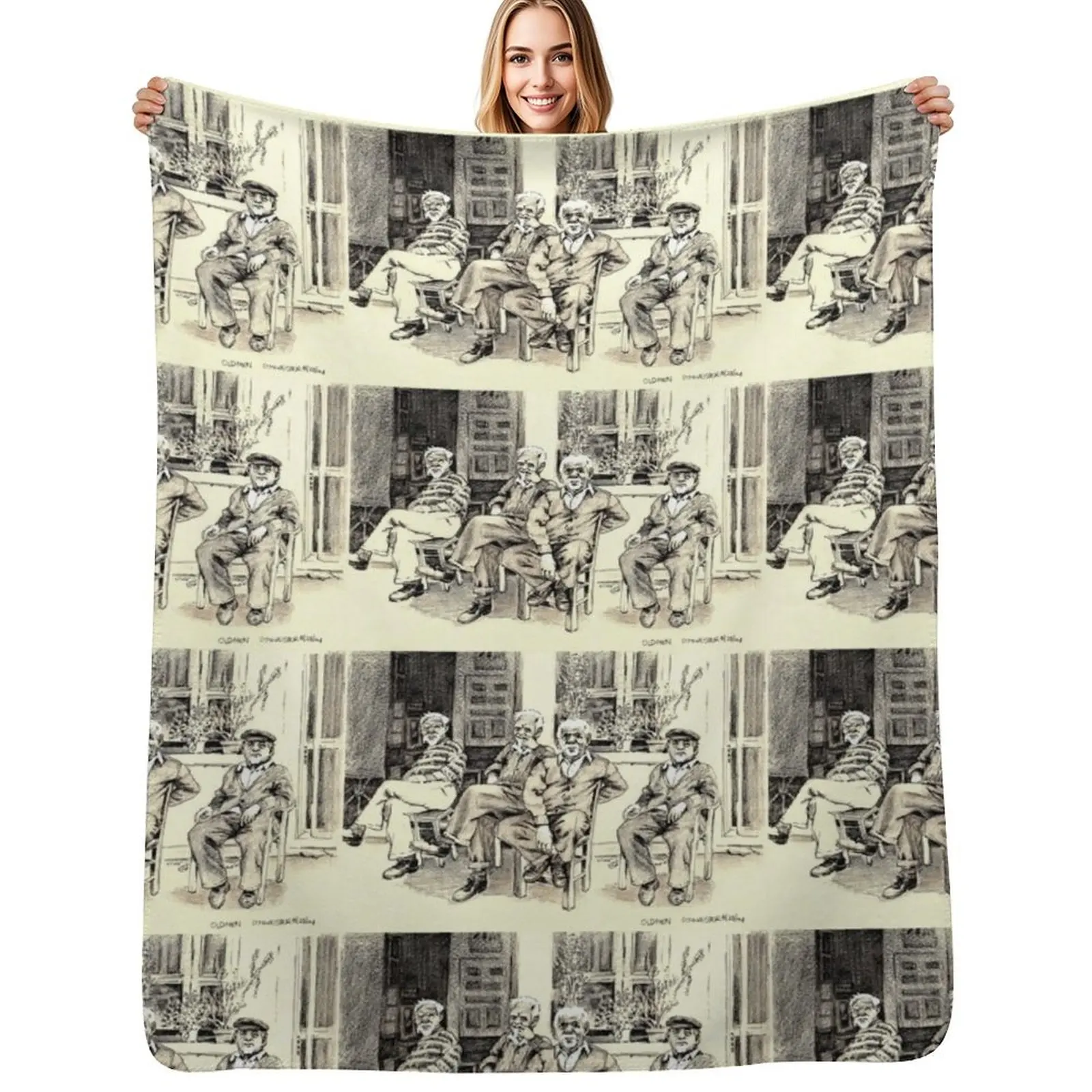 Four Old Men Sitting Outside - Pen Drawing By Don Sylvester Throw Blanket Decorative Beds Blankets For Baby Decoratives Blankets
Four Old Men Sitting Outside - Pen Drawing By Don Sylvester Throw Blanket Decorative Beds Blankets For Baby Decoratives Blankets