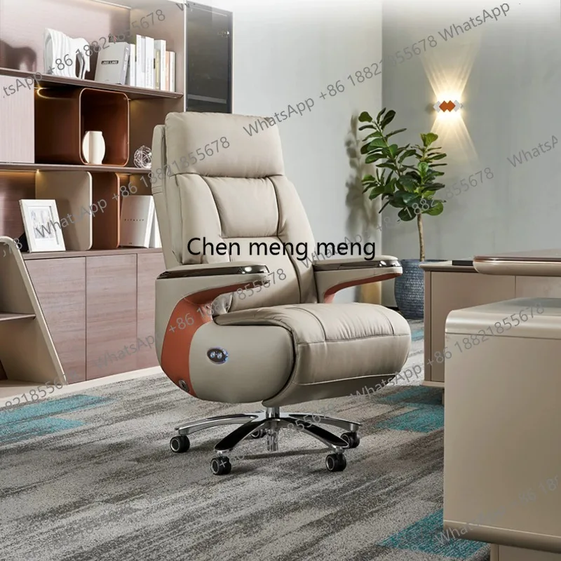 Electric massage leather boss chair sedentary and comfortable large class reclining office chair multi-function
Electric massage leather boss chair sedentary and comfortable large class reclining office chair multi-function