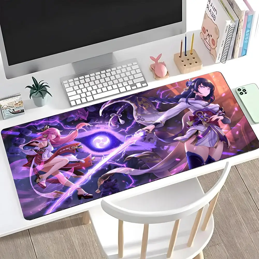 Genshin Impact The Raiden Shogun2 Mouse Pad Mousepad Large Gaming Mouse Pad LockEdge Thickened Computer Keyboard Table Desk Mat