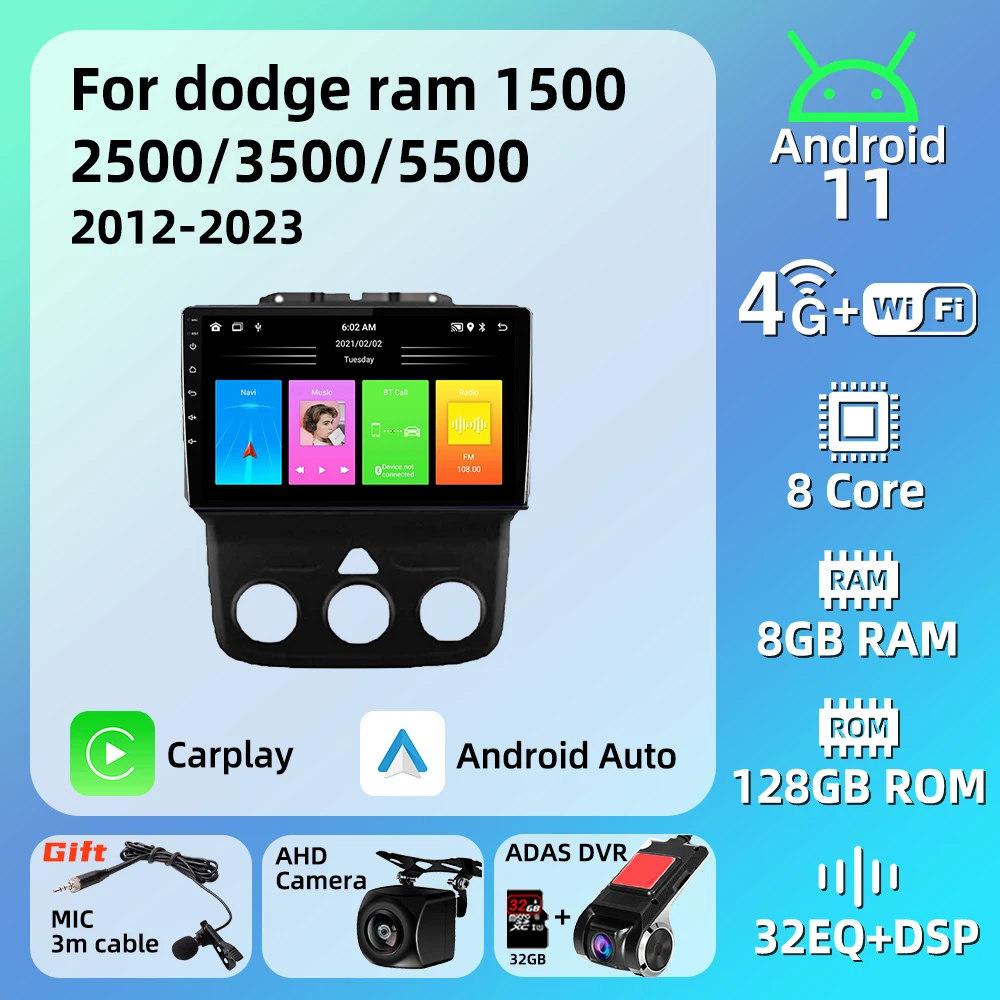 2 Din Android Car Radio Multimedia for Dodge Ram 1500 2500 3500 5500 2013-2023 GPS Navigation Carplay Auto Stereo Autoradio
2 Din Android Car Radio Multimedia for Dodge Ram 1500 2500 3500 5500 2013-2023 GPS Navigation Carplay Auto Stereo Autoradio