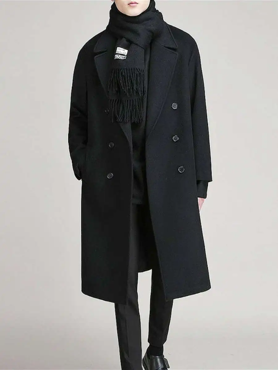 New Men's Thiened Woolen Coat over Knee Length Korean Sle Trendy Autumn Winter Outerwear ket Decorated Slim Fit Coat
New Men's Thiened Woolen Coat over Knee Length Korean Sle Trendy Autumn Winter Outerwear ket Decorated Slim Fit Coat