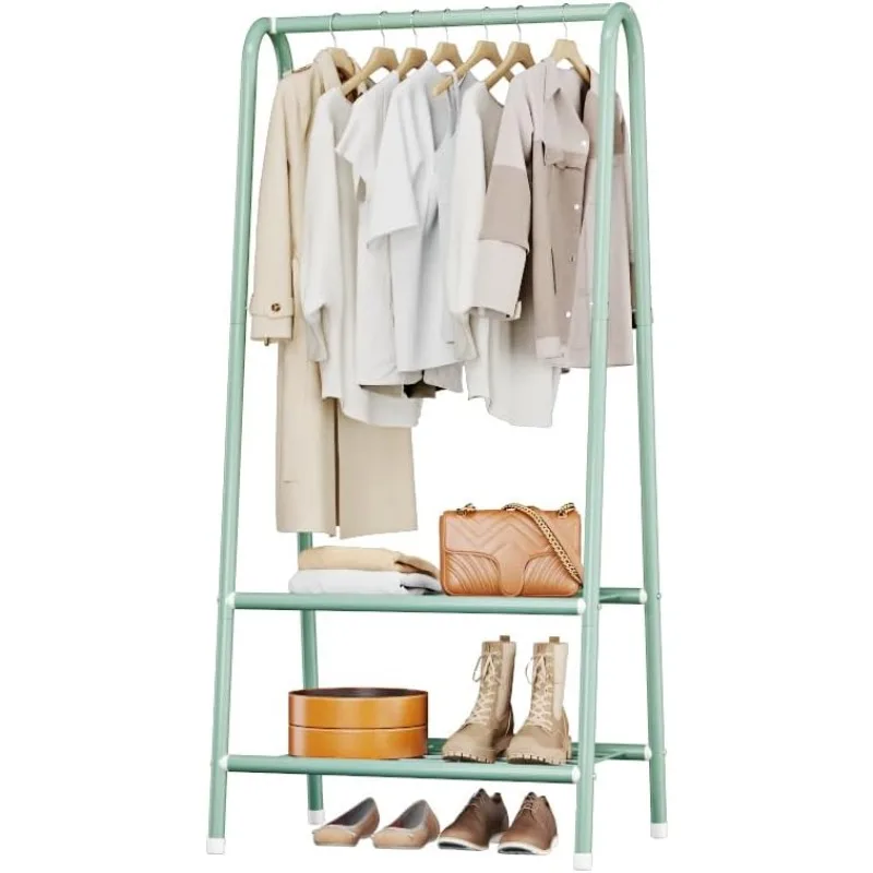 Portable Metal Small Garment Rack, Sturdy Clothing Rack with Double Layer Shelf for Storing Clothes, Shoes, Suitable fo
Portable Metal Small Garment Rack, Sturdy Clothing Rack with Double Layer Shelf for Storing Clothes, Shoes, Suitable fo