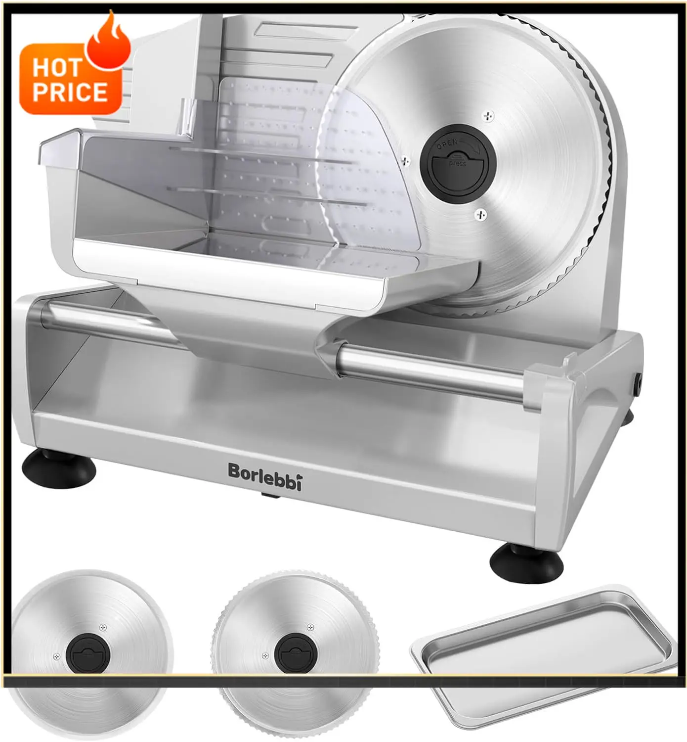 BestsellerMeat Slicer, 200W Meat Slicer Machine for Home, DC Motor Quiet Deli Slicer with 2 Removable 7.5'' Stainless Steel Blad
BestsellerMeat Slicer, 200W Meat Slicer Machine for Home, DC Motor Quiet Deli Slicer with 2 Removable 7.5'' Stainless Steel Blad