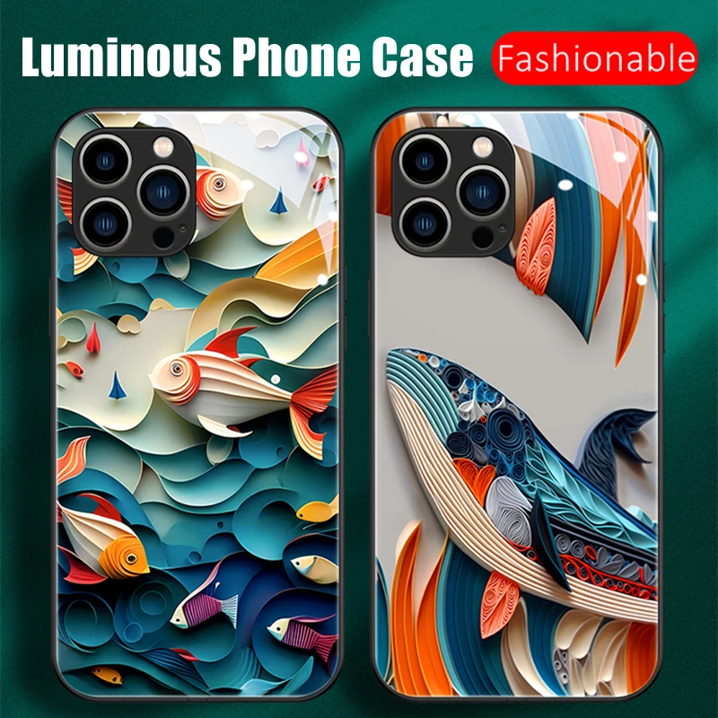 Origami Fish LED Light Glowing Luminous Tempered Glass Phone Case for iPhone 11 12 13 14 15 X Xs Xr Mini Pro Max Plus Cover
Origami Fish LED Light Glowing Luminous Tempered Glass Phone Case for iPhone 11 12 13 14 15 X Xs Xr Mini Pro Max Plus Cover