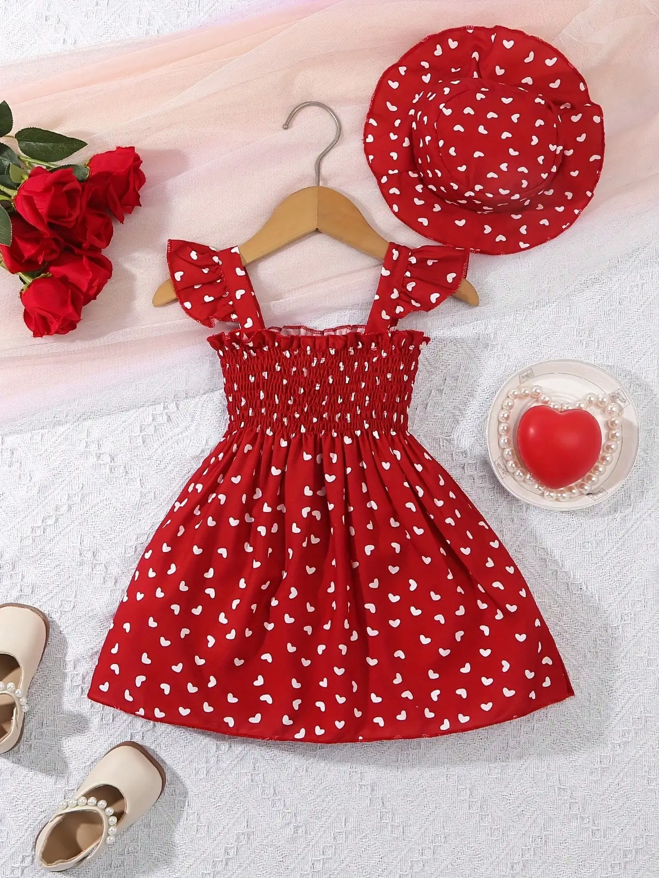 Baby Girl Valentine's Day Heart Print Cable Knit Dress + Sun Hat
Baby Girl Valentine's Day Heart Print Cable Knit Dress + Sun Hat