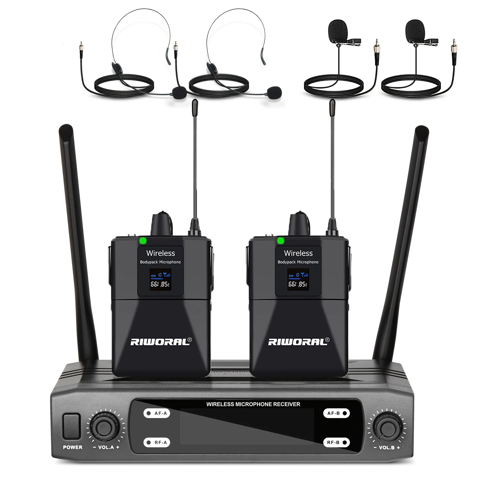 Professional Wireless Microphone System Dual-Channel Portable Plug-and-Play with Receiver Lavalier Mics XLR Connectors for Stage
Professional Wireless Microphone System Dual-Channel Portable Plug-and-Play with Receiver Lavalier Mics XLR Connectors for Stage