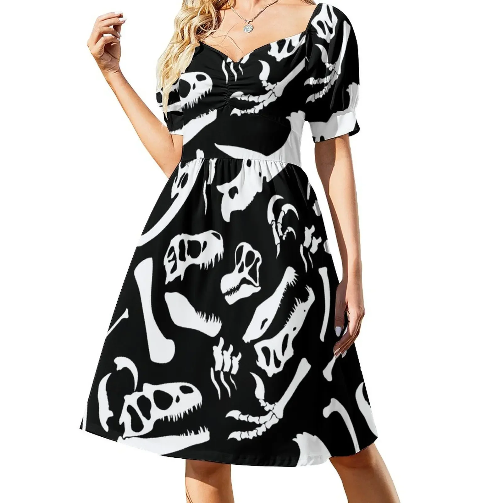 Dinosaur Bones (Black and White) Short-Sleeved Dress summer women's suit Dresses purple dress
Dinosaur Bones (Black and White) Short-Sleeved Dress summer women's suit Dresses purple dress