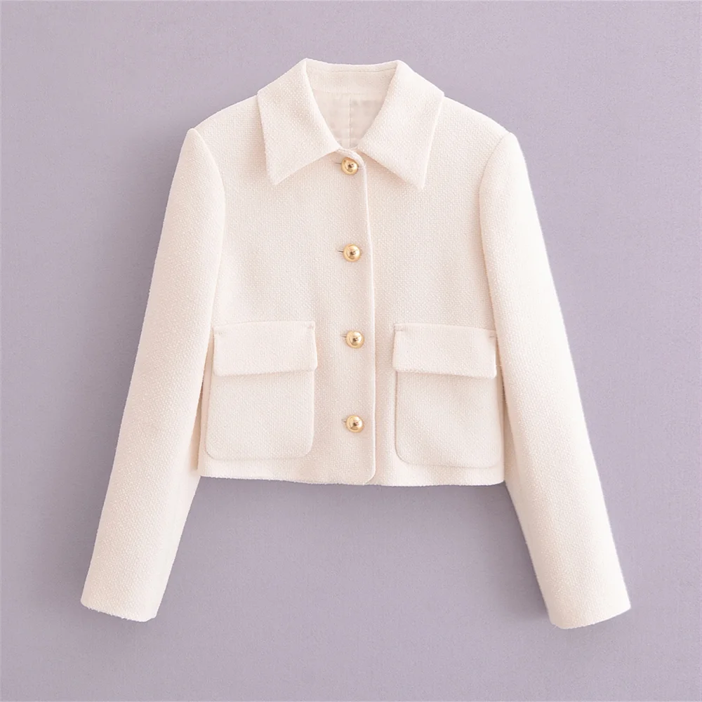 BM&MD&ZA 2024 autumn new women's clothing style slim fit simple lapel long sleeved pocket decoration short jacket
BM&MD&ZA 2024 autumn new women's clothing style slim fit simple lapel long sleeved pocket decoration short jacket