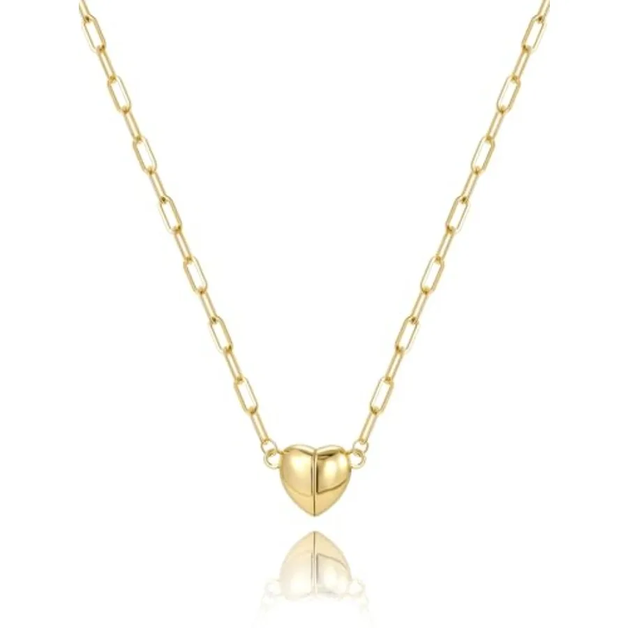 Dainty Heart Pendant Necklace, 14k Gold/Silver Plated Paperclip Choker for Women, Minimalist Love Chain, Daily Stackable Jewelr
Dainty Heart Pendant Necklace, 14k Gold/Silver Plated Paperclip Choker for Women, Minimalist Love Chain, Daily Stackable Jewelr
