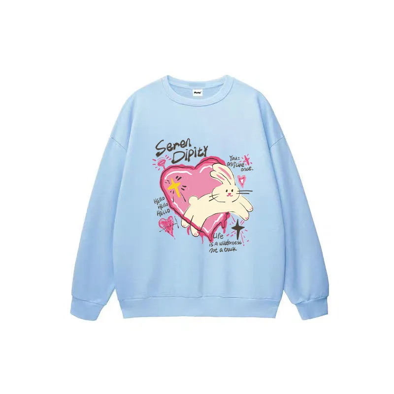 Cute Cartoon Love Rabbit Pattern Printed Clothes 2025 New Fashion Trend Crew Neck Sweatshirts
Cute Cartoon Love Rabbit Pattern Printed Clothes 2025 New Fashion Trend Crew Neck Sweatshirts