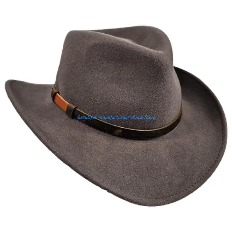 E56A Panama Hat Cowboy Costume Classical Hat with Decorative Belt Old Fashion Hat
E56A Panama Hat Cowboy Costume Classical Hat with Decorative Belt Old Fashion Hat
