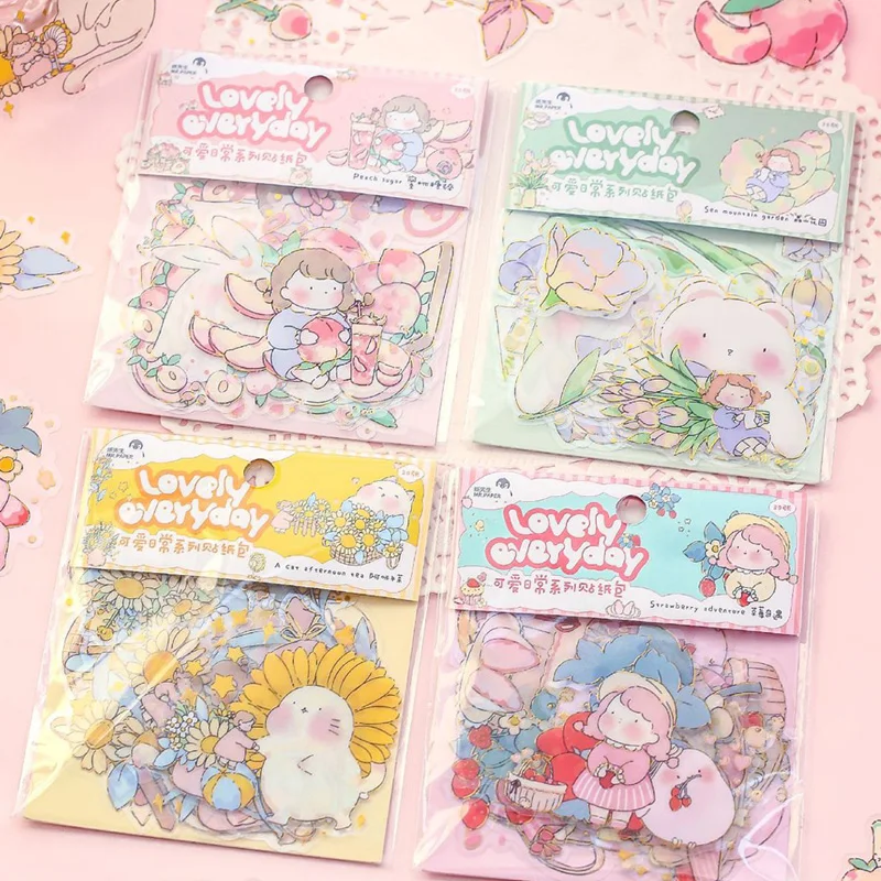 30pcs/pack Creative Kawaii Strawberry Girl PET Bronzing Sticker Bag Bear Cat Peach Rabbit Journal Jotter Album Decoration
30pcs/pack Creative Kawaii Strawberry Girl PET Bronzing Sticker Bag Bear Cat Peach Rabbit Journal Jotter Album Decoration