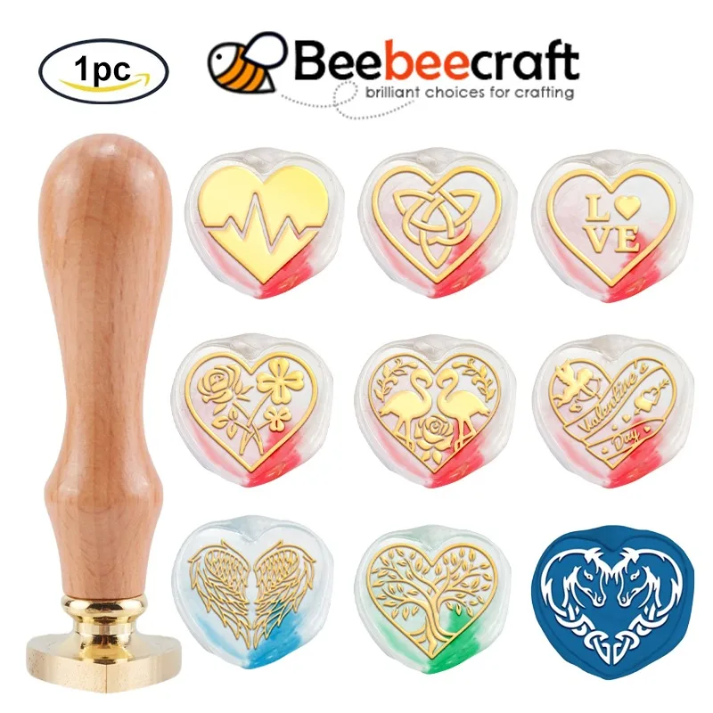 1PC Valentine's Day Wax Seal Stamp heart Vintage Sealing Wax Stamps Heart Removable Brass Head Sealing Stamp with Wooden Handle
1PC Valentine's Day Wax Seal Stamp heart Vintage Sealing Wax Stamps Heart Removable Brass Head Sealing Stamp with Wooden Handle