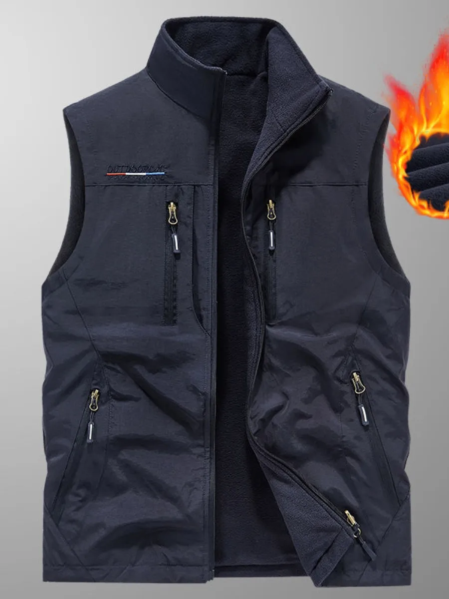 Мужской двусторонний утепленный жилет с начесом для активного отдыха, осенне-зимний, стандартный крой, с высоким воротником
Мужской двусторонний утепленный жилет с начесом для активного отдыха, осенне-зимний, стандартный крой, с высоким воротником