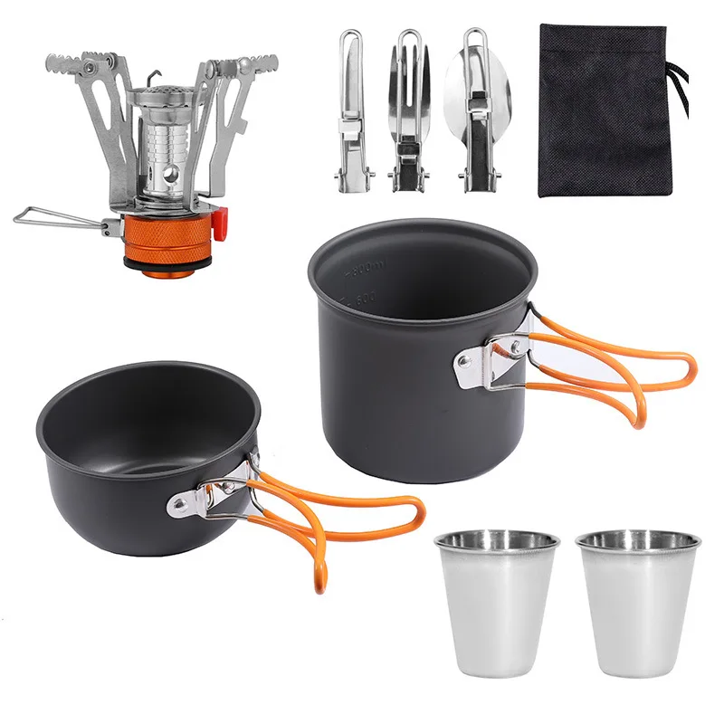 Foldable Camping Cookware Set Non-Stick Pan and Pot with Portable Burner for Outdoor Picnics and Camping
Foldable Camping Cookware Set Non-Stick Pan and Pot with Portable Burner for Outdoor Picnics and Camping