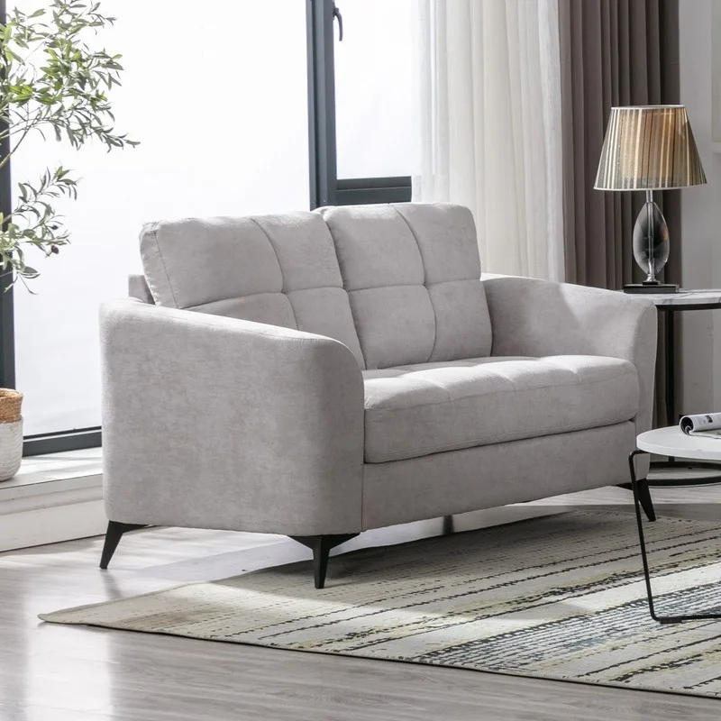 Callie 60" Light Gray Woven Fabric Loveseat
Callie 60" Light Gray Woven Fabric Loveseat