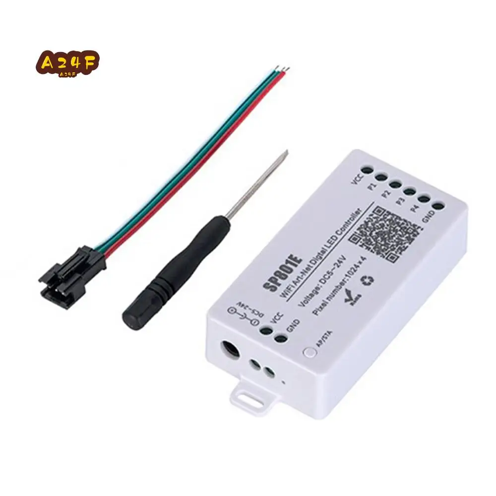 A24F-SP801E Wifi Art-Net LED Controller LED Matrix Panel Module WS2812B WS2811 Light Strip Wireless Control DC5-24V
A24F-SP801E Wifi Art-Net LED Controller LED Matrix Panel Module WS2812B WS2811 Light Strip Wireless Control DC5-24V