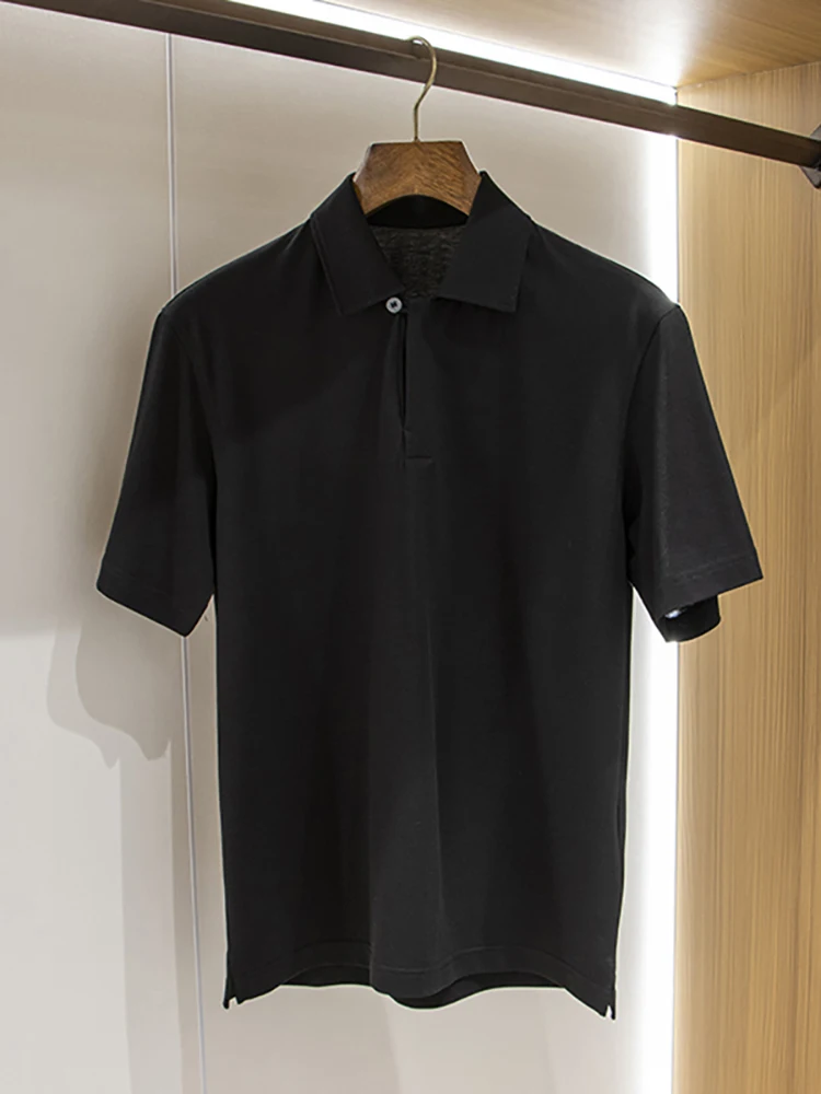 Men's fashion new Chinese button design bead cotton casual lapel short-sleeved Polo shirt
Men's fashion new Chinese button design bead cotton casual lapel short-sleeved Polo shirt