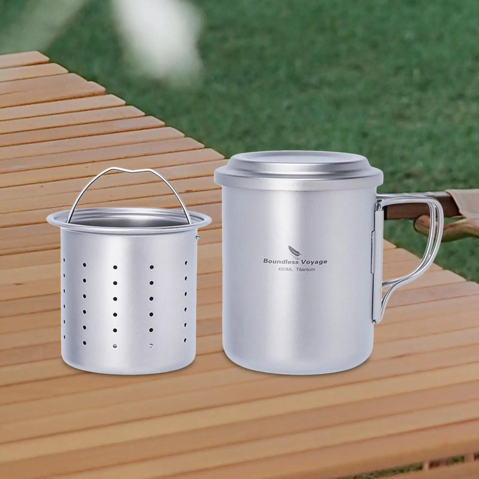 Titanium Mug with Tea Strainer Collapsible Handle Practical Drink Cups Titanium Cup for Picnic Home Camping Hiking Trekking
Titanium Mug with Tea Strainer Collapsible Handle Practical Drink Cups Titanium Cup for Picnic Home Camping Hiking Trekking