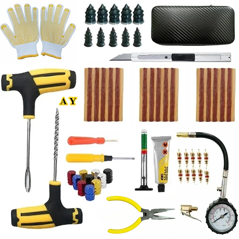 Универсальный комплект для аварийного ремонта автомобильных шин — инструменты для проколов с полосками, перчатки, калибр шин для универсальных шин, простота в эксплуатации
Универсальный комплект для аварийного ремонта автомобильных шин — инструменты для проколов с полосками, перчатки, калибр шин для универсальных шин, простота в эксплуатации