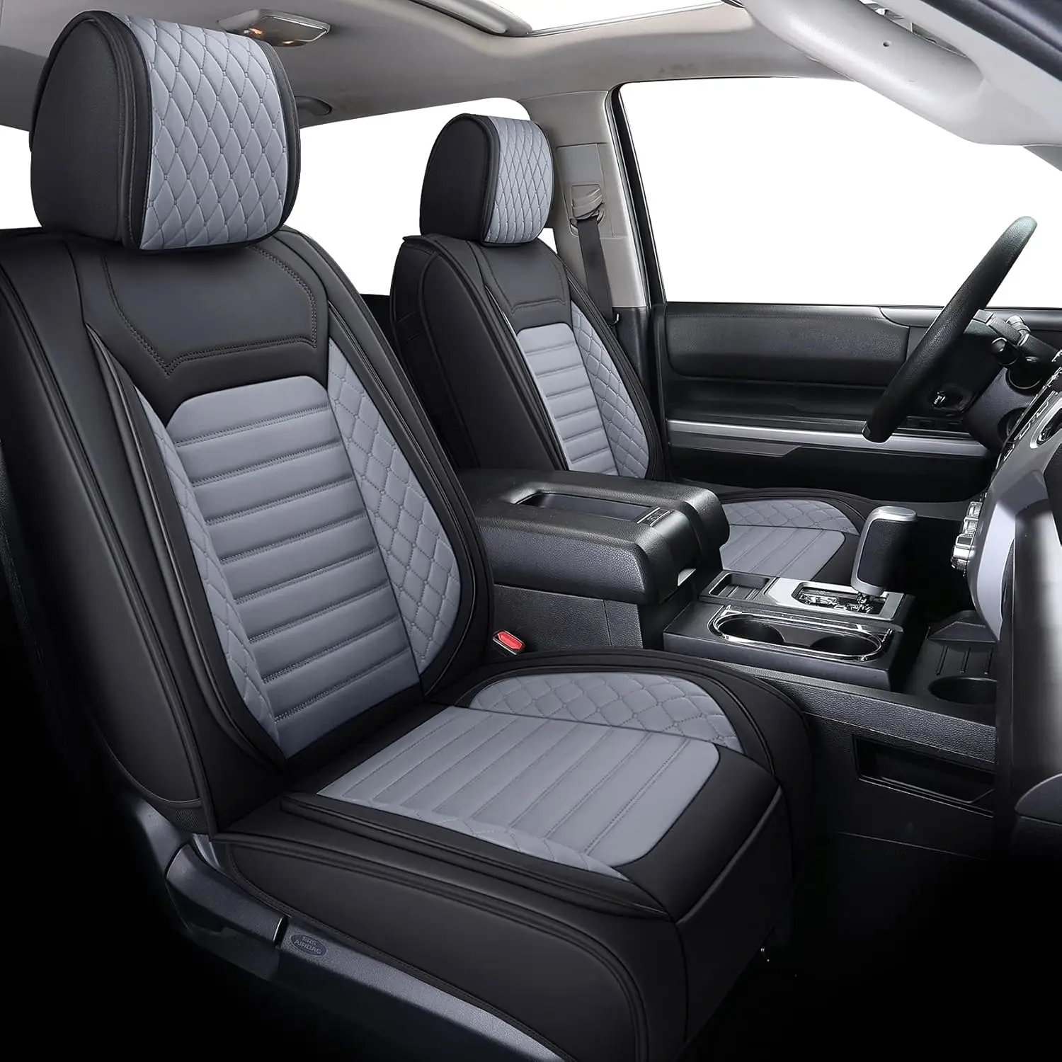 Чехлы на сиденья для Toyota Tundra 2008-2026 Crewmax и Double Cab, водонепроницаемая кожа, черно-серые, индивидуальная подгонка для раздельной сидушечной секции
Чехлы на сиденья для Toyota Tundra 2008-2026 Crewmax и Double Cab, водонепроницаемая кожа, черно-серые, индивидуальная подгонка для раздельной сидушечной секции