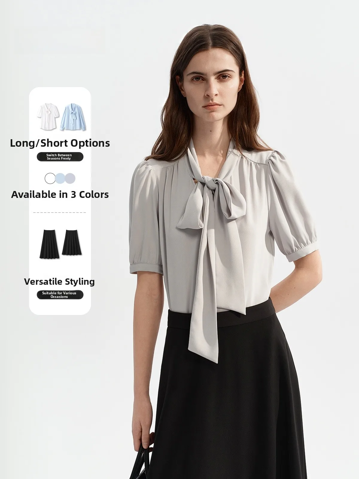 OL Commute Professional Women's Shirt Short Sleeve Chiffon Interview Knot Skirt Suit LELENTH Gray Color Polyester
OL Commute Professional Women's Shirt Short Sleeve Chiffon Interview Knot Skirt Suit LELENTH Gray Color Polyester