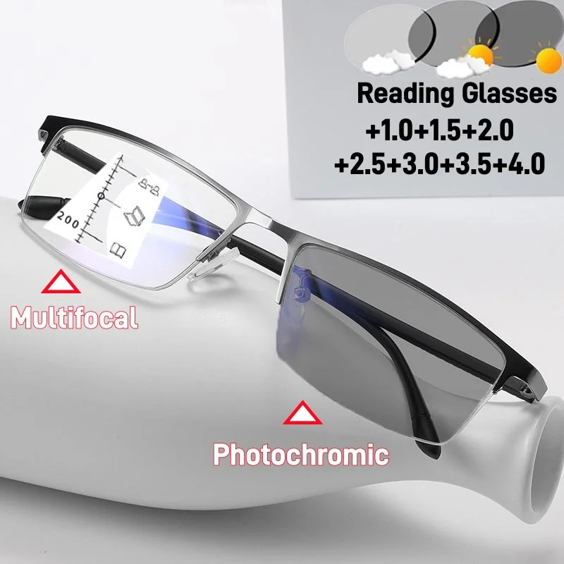 Unisex Business Photochromic Multifocal Reading Glasses Ultralight ProgressiveEyeglasses Multifocal Degree Glasses Near and Away
Unisex Business Photochromic Multifocal Reading Glasses Ultralight ProgressiveEyeglasses Multifocal Degree Glasses Near and Away
