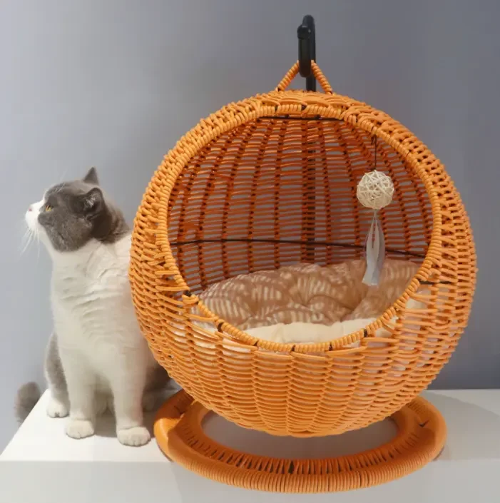 New Pet Cat Bed Rattan Washable Cat Hanging Basket Summer Breathable Cat Bed Swing
New Pet Cat Bed Rattan Washable Cat Hanging Basket Summer Breathable Cat Bed Swing