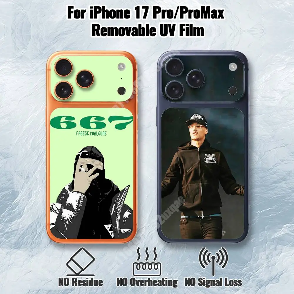 Rapper F-Freeze Corleone-S 667 Removable UV Film for iPhone 17 Pro 17 ProMax Protective Sticker
Rapper F-Freeze Corleone-S 667 Removable UV Film for iPhone 17 Pro 17 ProMax Protective Sticker