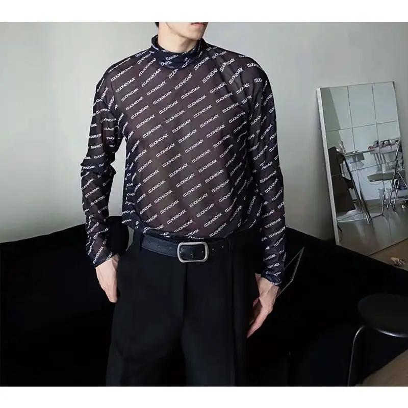 Ice Silk High Collar T-Shirt Men's Summer American Style Printed Mesh Letter Breathable Inner Wear Luxury Base Shirt Trendy
Ice Silk High Collar T-Shirt Men's Summer American Style Printed Mesh Letter Breathable Inner Wear Luxury Base Shirt Trendy