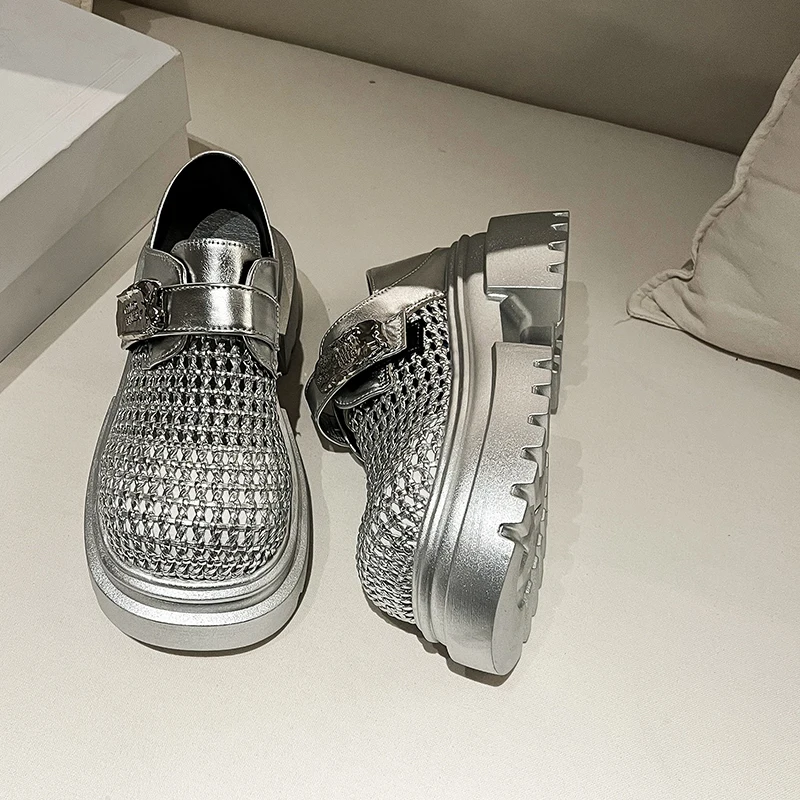 Women's Hollow out Thick Bottom Platform Slip-On Shoes Summer 2025 New Sle Tassel Ladies Loafers Woven Sandals Increased Height
Women's Hollow out Thick Bottom Platform Slip-On Shoes Summer 2025 New Sle Tassel Ladies Loafers Woven Sandals Increased Height