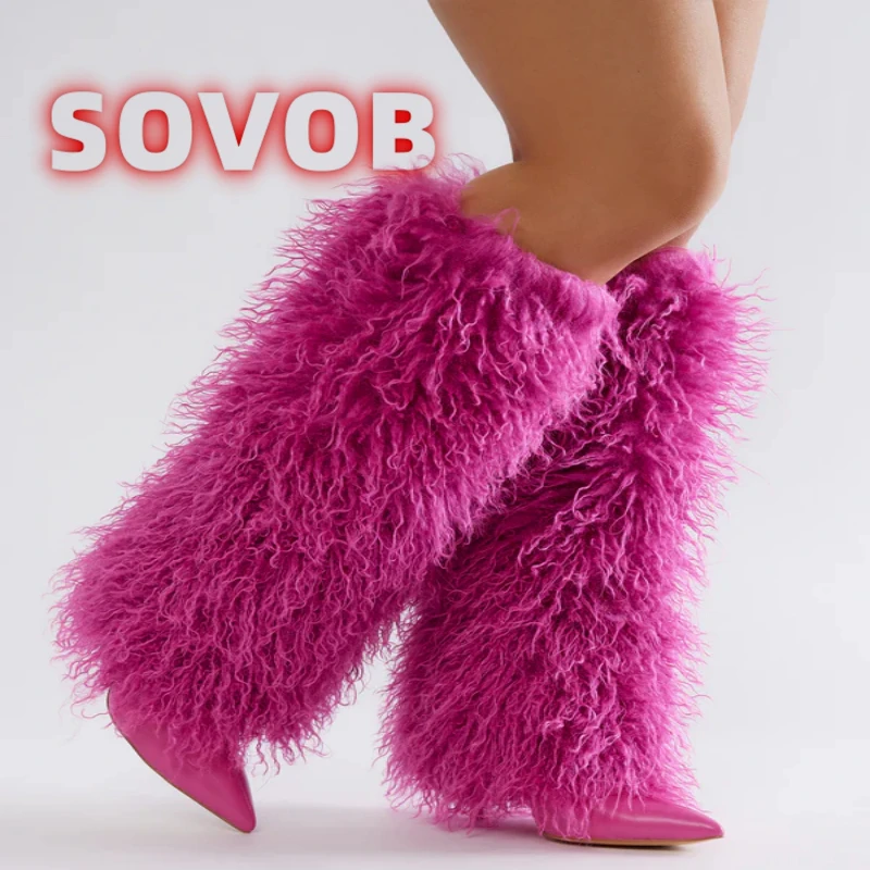 Faux Fur Knee HighBoots Pointy Toe Thin Heels Warm Winter Long Boots Sexy Women's Fashion Shoes 2026 New Zapatos Para Mujere
Faux Fur Knee HighBoots Pointy Toe Thin Heels Warm Winter Long Boots Sexy Women's Fashion Shoes 2026 New Zapatos Para Mujere