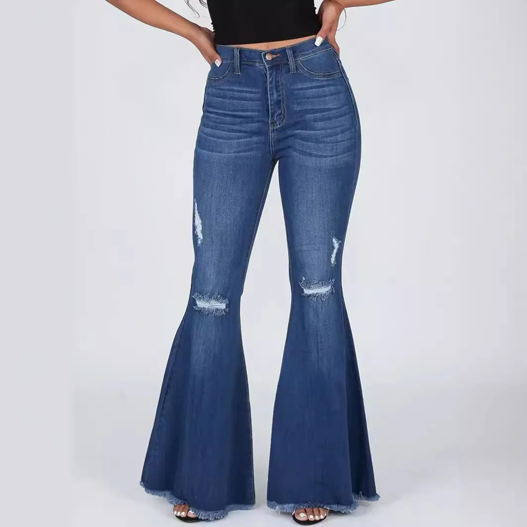 Women's Ripped Jeans, Europe and The United States Autumn and Winter Fashion Temperament Slim Stretch Retro Micro Flared Jeans
Women's Ripped Jeans, Europe and The United States Autumn and Winter Fashion Temperament Slim Stretch Retro Micro Flared Jeans